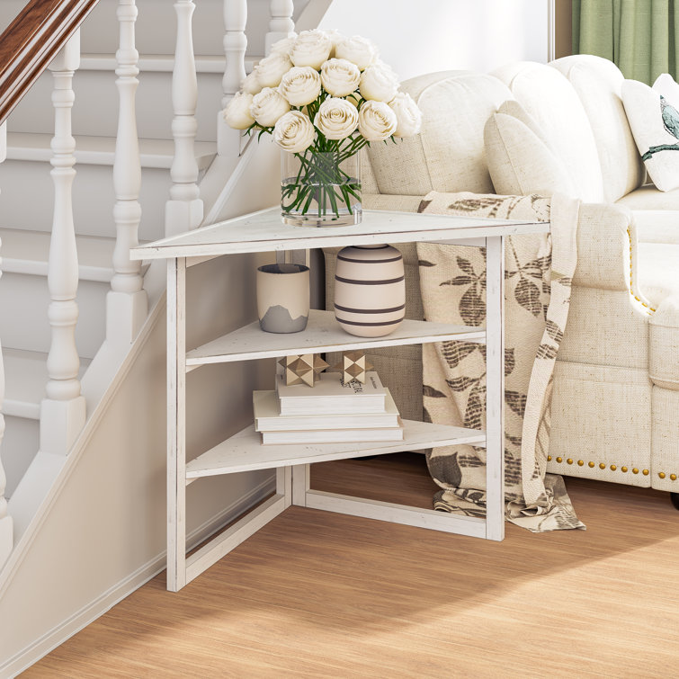 Gracie Oaks Miculek 24'' Tall Solid Wood Triangle Coffee Table Wayfair